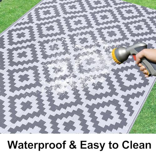 Smiry Outdoor Rug 9x18 ft Waterproof Reversible Boho Mat - Image 2