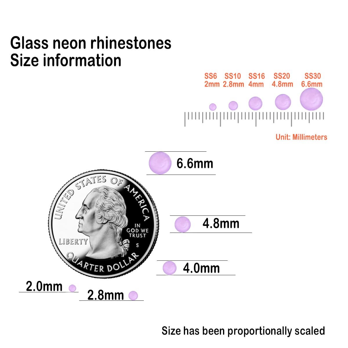 Flatback Glass Rhinestones,Bedazzler Gems 1440pcs Non Hotfix Crystal Rhinestones for Nail Charms Crafts Clothes Tumblers,Violet Neon,SS20