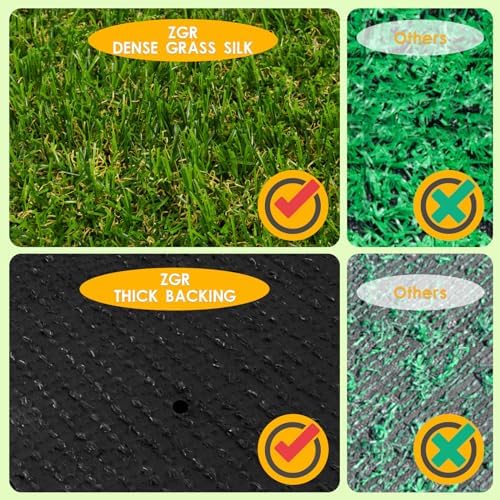 Realistic Artificial Grass Rug 3 FT x 10 FT Fake Faux Turf Grass, 0.8"" Indoor - Image 4