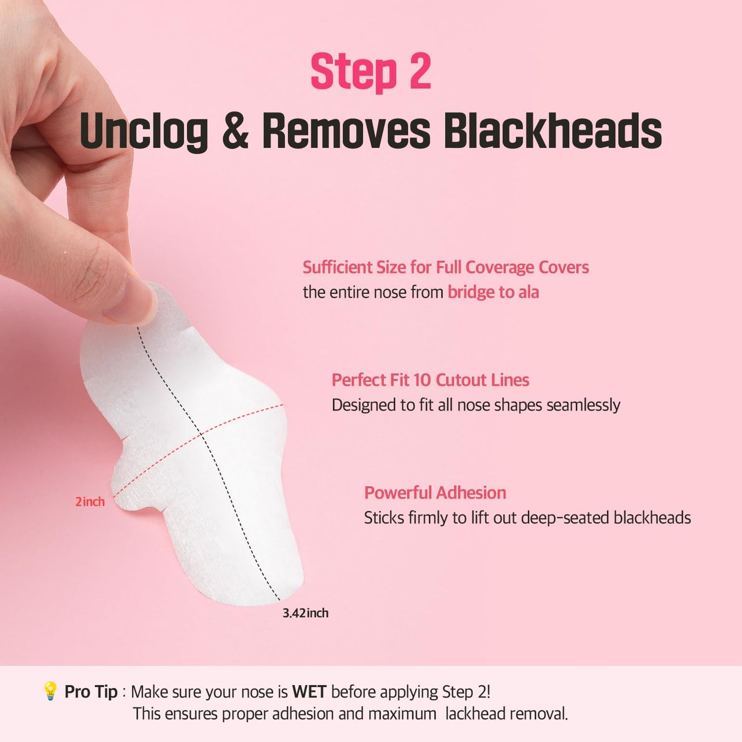 3-Step Blackhead Remover Nose Strips | Korean Pore Strips for Instant Blackhead & Clogged Pore Removal | Deep Cleansing & Pore Care | Hydrolyzed Collagen for Hydration | (10 Count)