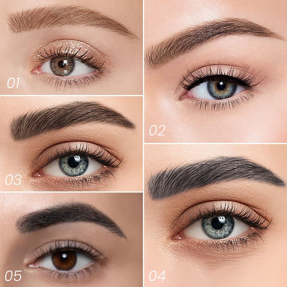 Eyebrow Ink Pencil by Brow Stylist -Micro 4 Point Brow Pen Lift & Snatch Eyebrow Pen Kits,Long-Lasting Waterproof Natural Eyebrow Hair (B-1Pc 04# Gray)