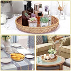 Hipiwe Rattan Key Basket Bowl for Entryway Table, 11.8" Large Wicker Tray - Image 3