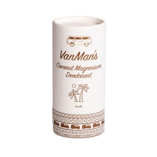 VanMan Magnesium & Vanilla Deodorant Stick - Natural Aluminum Free Deodorant for Women & Men - Effective Odor Control for Skin - With Tallow, Shea Butter & Organic Madagascar Vanilla Bean - 2 Fl Oz
