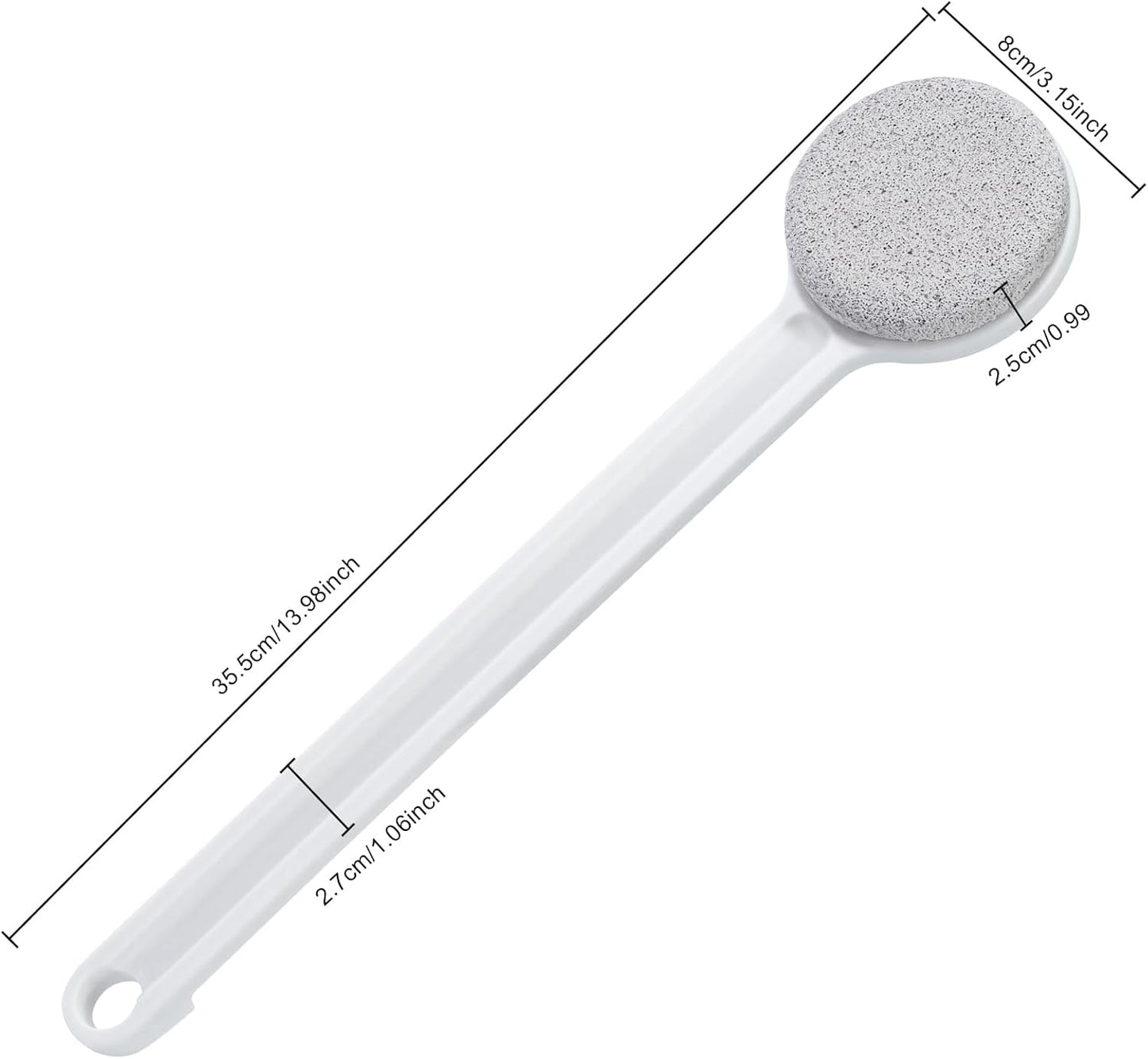 Pumice Stone for Feet with Long Handle 14", 3 Pack Hard Skin Callus Remover, Scrubber and Exfoliator for Dead Dry Skin, Softer & Smoother Feet, Pedicure Tool (Straight)