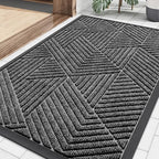 Smiry Front Door Mat Outside Entrance, Low Profile Rubber Doormat by Smiry