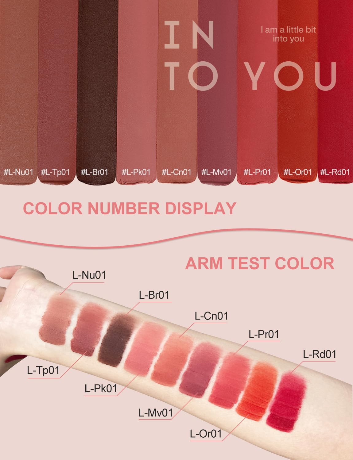 INTO YOU Matte Velvet Lip Stain Long Lasting Waterproof Lip Gloss Makeup Moisturizing Lipstick for Women (L-Br01)