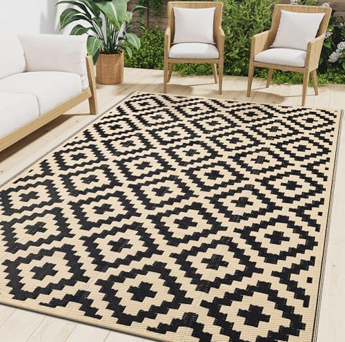 Smiry Outdoor Rug 9x18 ft Waterproof Reversible Boho Mat by Smiry