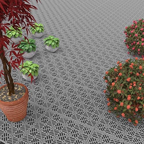 Pure Garden 6-Pack Polypropylene Interlocking Patio Deck Tiles - Image 3