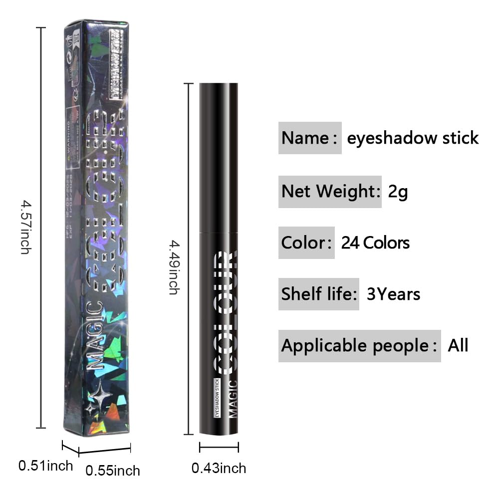 Cyan Green Shimmer Cream Eye Shadow Stick Makeup for Women, Cyan Green Shimmer Matte Eye Shadow Brightener Stick for Eyes, Waterproof Eyeshadow Pencil Applicator Blendable for Eye Highlight 24