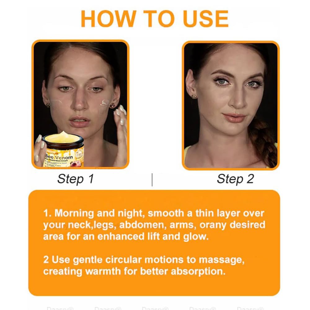 2PCS Bee Venom Skin Restoration Cream, Bee Venom Skin Treatment Cream, Effectively Reducing Blemishes & Comprehensive Moisturizer for All skin Types
