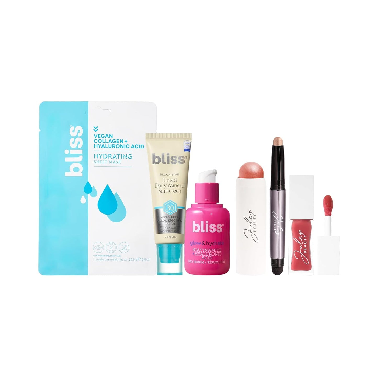 Lauren Elizabeth Bachelorette Makeup Kit | Travel Sized Hydrating Skincare & Makeup Set for Long Weekend, Bachelorette Trips, and More | Includes Julep Eyeshadow & Bliss Serum Skincare