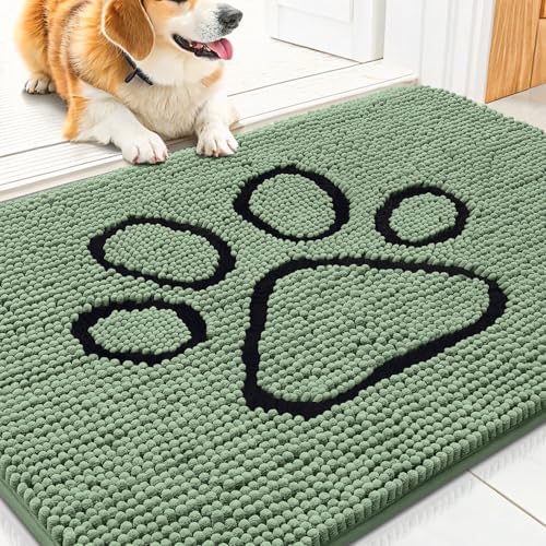 Smiry Dog Door Mat for Muddy Paws, Absorbent Non Slip Dirt Trapper by Smiry