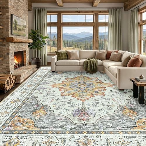 RELEANY Washable Area Rug, Large 10'x12' by RELEANY
