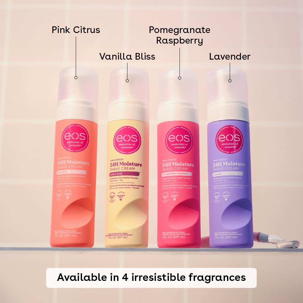Shea Better Women's Shave Cream- Vanilla Bliss, + Pomegranate Raspberry, Shea Butter Skin Care, Shaving Cream,14 fl oz, 2-Pack