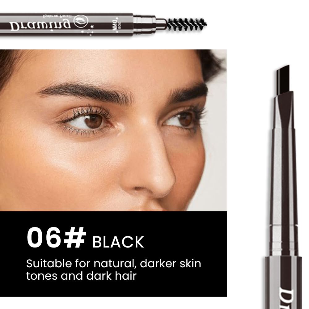 evpct Eyebrow Stencils Kit for Women Shaping, Eyebrow Shaper Makeup Kit, Eye Brow Stencil Shaper Tinting kits for Women, with Eyeliner, Eyebrows Pencil, Pomade, Brush and 10 Stencils, Kit-01# EBONY