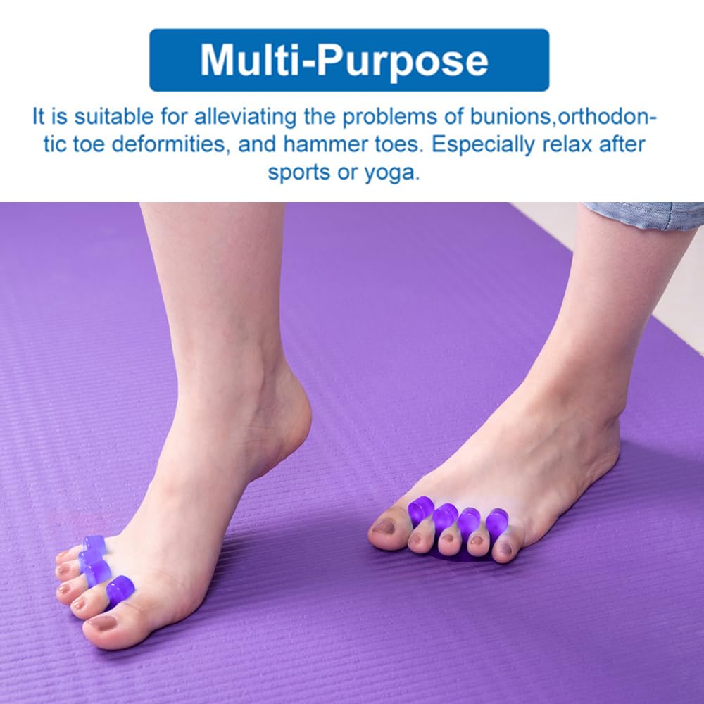 Toe Separators for Pedicure & Bunion Relief - Orthopedic Gel Toenail Dividers, Washable & Reusable Pedicure Supplies for Toenail Separation & Nail Polish Application