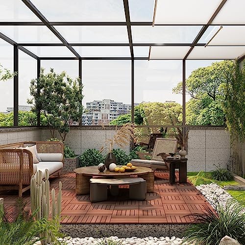 PrimeZone 162 PCS Solid Acacia Wood Interlocking Patio Deck Tiles Outdoor - Image 3