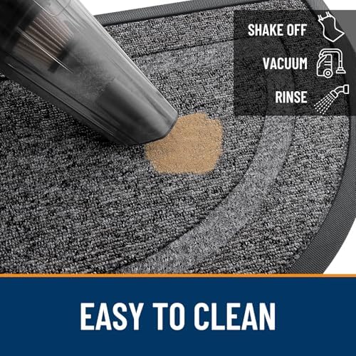 OLANLY Half Circle Front Door Mat Outside 47x23 All-Season Rubber Doormat - Image 5