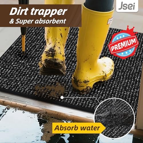 JSEI Dirt Trapper Door Mat 32" x 48", Non-Slip Washable Doormats - Image 5