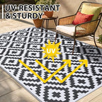 Smiry Outdoor Rug 10x14 ft Waterproof Reversible Boho Mat - Image 5