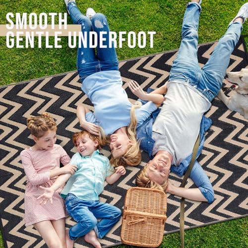 OLANLY Outdoor Rug 6x9 ft Waterproof Reversible Chevron Mat - Image 5