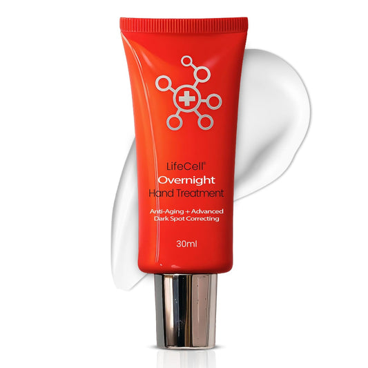 LifeCell Retinol + Vitamin C Overnight Hand Treatment – Anti-Aging Hand Cream for Dark Spots, Dryness & Fine Lines – Moisturizing Night Formula with Argan Oil – Unscented, Non-Greasy – 1oz