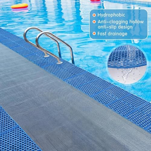 Tondiamo Pool Mats Non Slip Drainage Floor Pool Deck Mats, 1x 30 Ft - Image 4