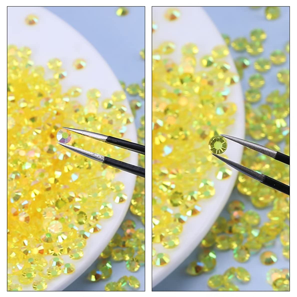 4500 Pcs SS12 3mm AB Flatback Rhinestones for Nails Art Crafts Transparent Glitter Round Gems Crystals DIY Clothes Shoes(Clear Dark Purple AB)
