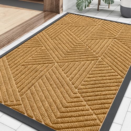 Smiry Front Door Mat Outside Entrance, Low Profile Rubber Doormat by Smiry
