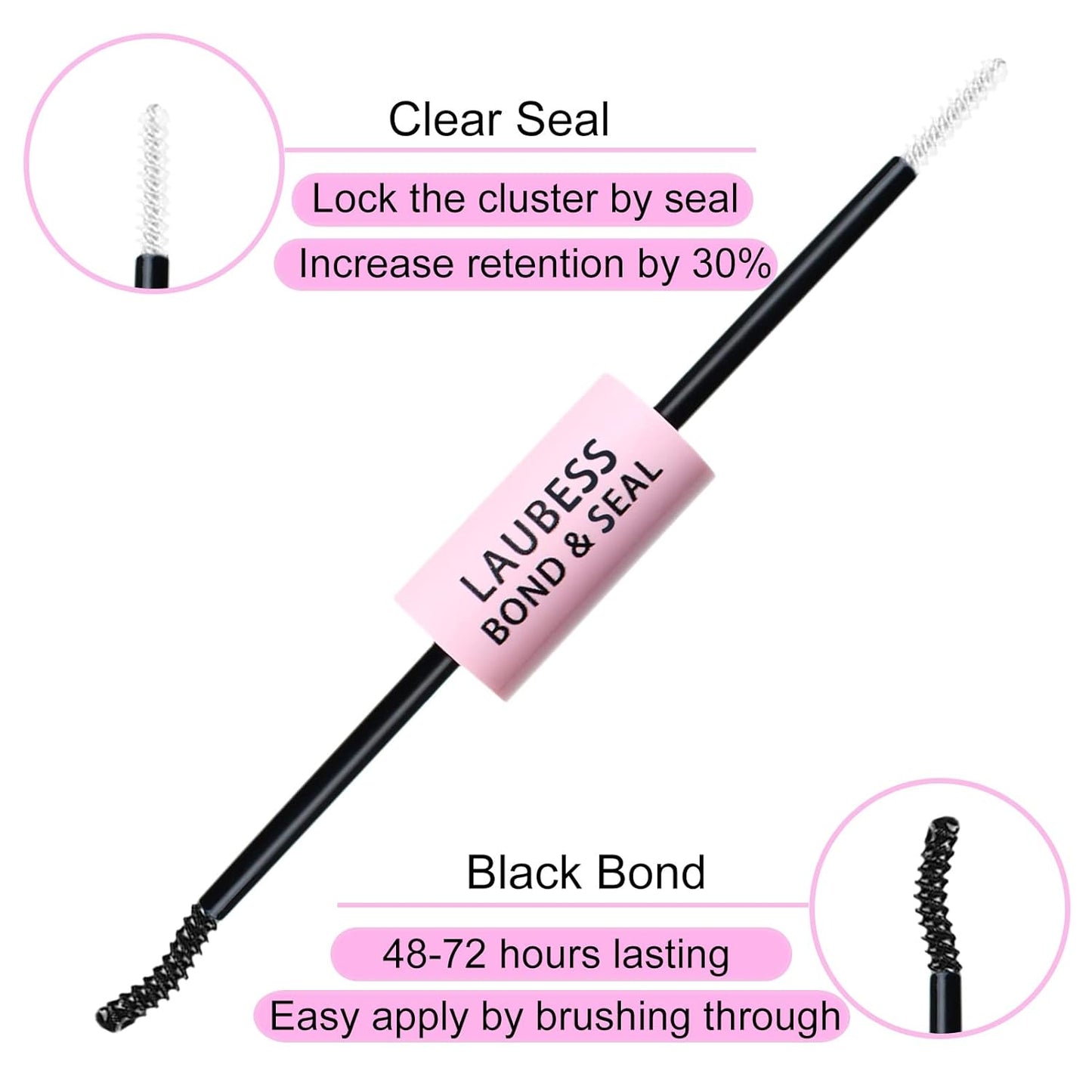 Lash Extension Kit LAUBESS Lash Clusters Kit Cluster Eyelash Extensions Kit Eyelash Clusters Lash Bond and Seal Waterproof Tweezers Brush Lash Glue Remover (Kit 40D-C-Mix8-14)
