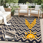OLANLY Outdoor Rug 6x9 ft Waterproof Reversible Chevron Mat - Image 4