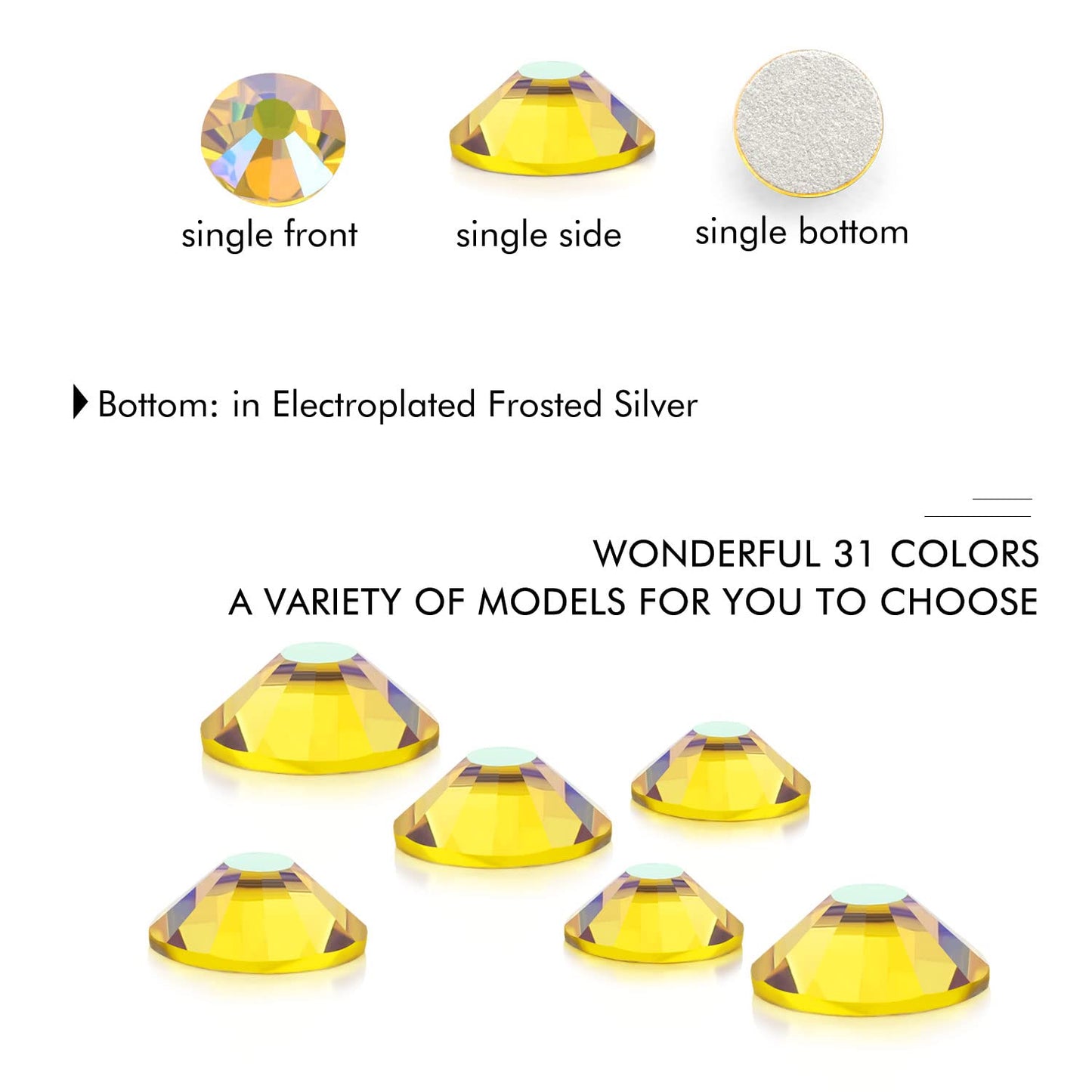1440Pcs Lemon Ab Crystal Rhinestones,Glass Flatback Rhinestones Gemstones Mini for Nail Face Makeup Art Crafts Clothes Decoration -(SS4,1.6mm,Lemon Ab)