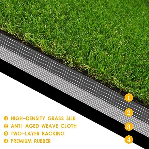 Realistic Artificial Grass Rug 3 FT x 10 FT Fake Faux Turf Grass, 0.8"" Indoor - Image 6