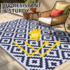 Smiry Outdoor Rug 5x8 ft Waterproof Reversible Boho Mat - Image 4