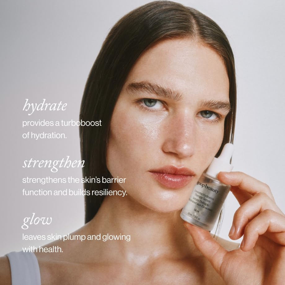 goop Beauty Exosome Hydration Therapy Serum | Hydrating Serum for Plump, Radiant, & Smooth Skin | Cica Leaf Exosomes, Red Sea Moss, & Polyglutamic Acid | 1.0 fl oz
