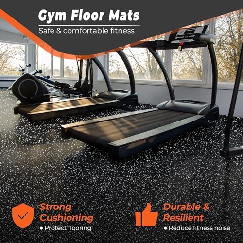 SUPERJARE 0.4'' Thick 36 Pcs 144 Sq Ft Rubber Top Exercise Equipment Mats - Image 4