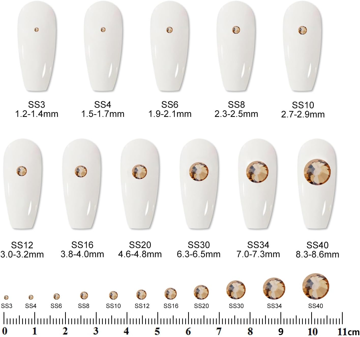 400 PCS SS30 Flatback Rhinestones,12-Facet Diamond-Cut Glass Gems for Nail Art,Clothing,DIY Crafts,Glue-On Decoration Stones with Silver Backing,Golden Shadow