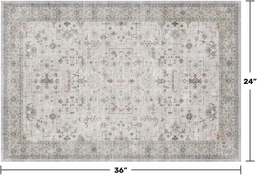 Washable 2x3 Throw Rugs for Entryway, Front Door Mat, Low Pile Non-Slip Small - Image 2