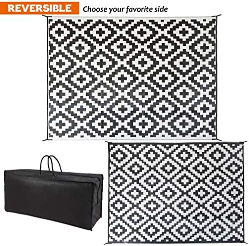 SAND MINE Waterproof Outdoor Rug 9x12 ft, Plastic Reversible Rug, Modern Area - Image 3