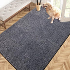 PURRUGS Area Rug, Bluish Grey-Black by PURRUGS