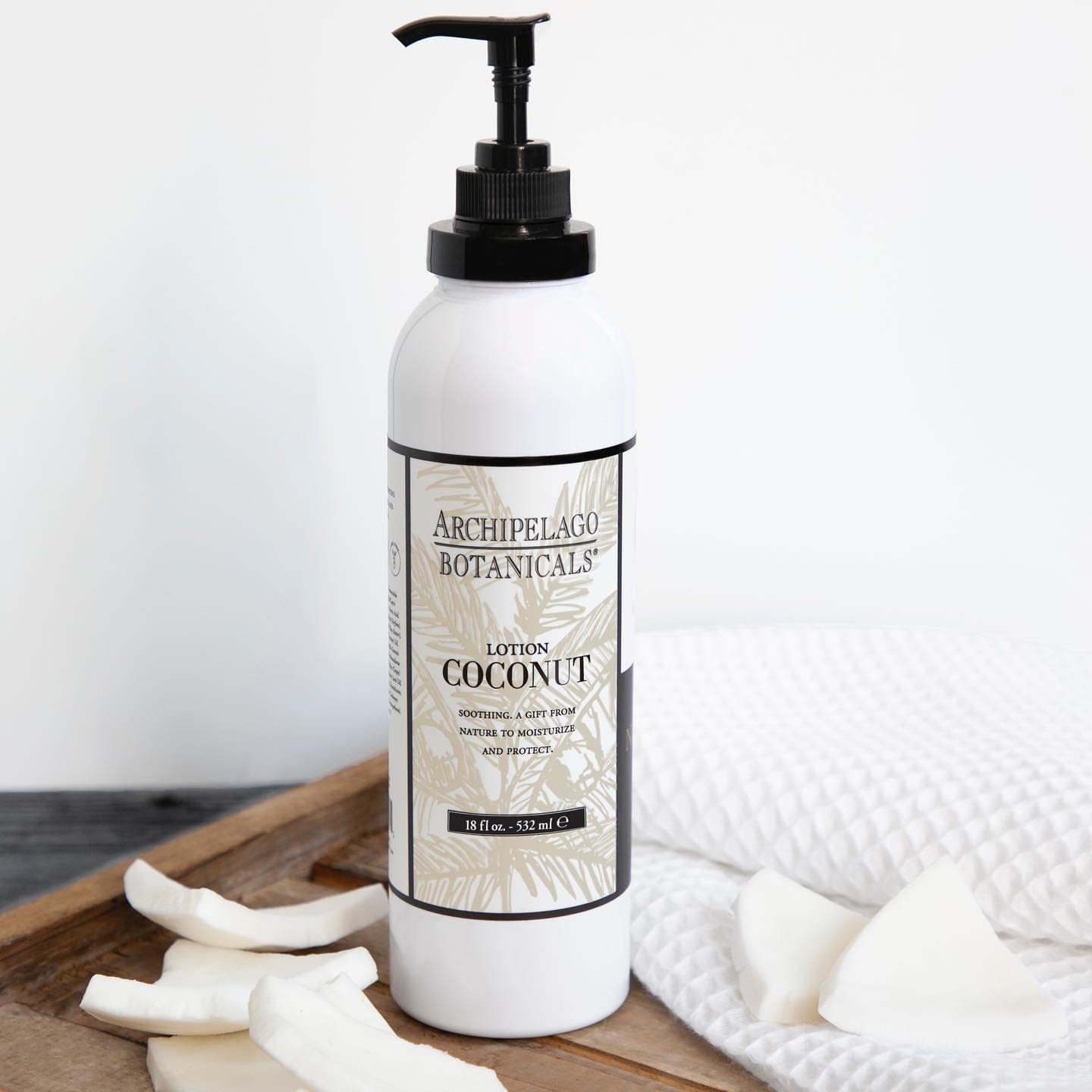 Archipelago Botanicals Coconut Moisturizer, Nourishing Coconut Body Lotion for Hydrated, Vibrant Skin, Paraben Free, Phthalate Free, 18 oz