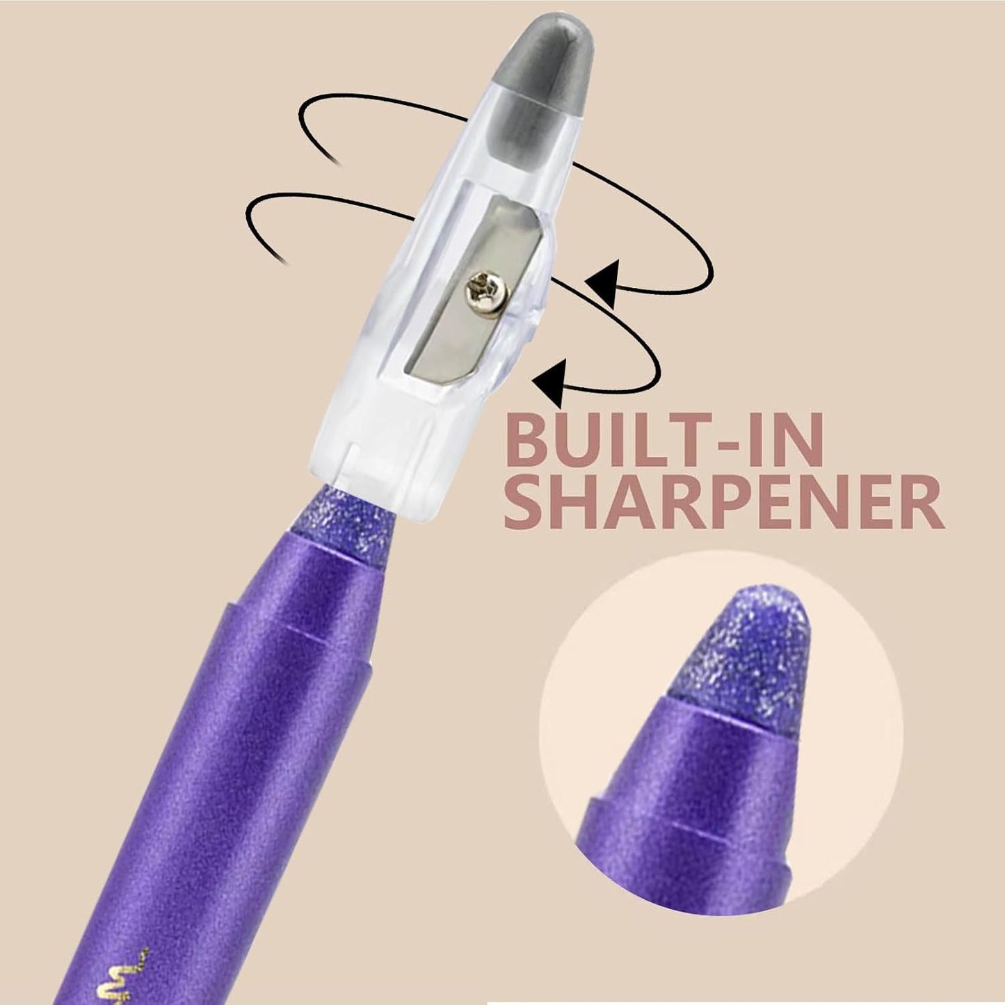 Purple Eyeshadow Stick, Blendable Creamy eyeshadow Eye Brightener Stick, Waterproof Eyeshadow Pencil Long Lasting Crayon, Smooth Shimmer Eye Shadow Highlighter Eye Liner Makeup.#3 purple shimmer