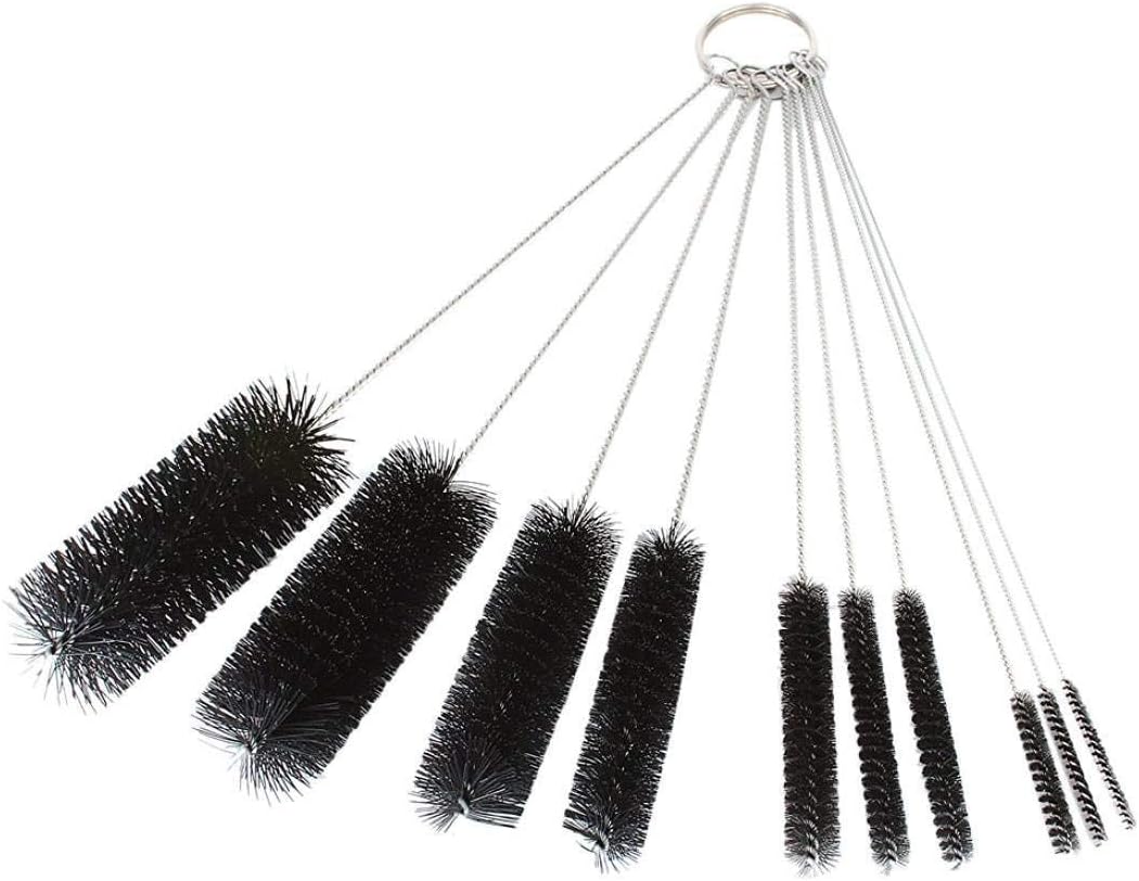 Long Straw Brush, Nylon Pipe Tube Cleaner 8.2-ihch 10 Different Diameters Set of 10