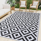 Smiry Outdoor Rug 10x14 ft Waterproof Reversible Boho Mat by Smiry