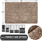 REFETONE Indoor Door Mat 20"x32", Non-Slip Front Door Mat, Coffee Brown - Image 2