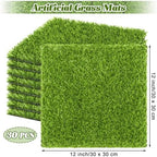 TURSTIN 30 Pcs Artificial Grass Mat, 12 x 12 Inch Synthetic Turf Squares - Image 2