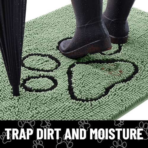 Smiry Dog Door Mat for Muddy Paws, Absorbent Non Slip Dirt Trapper - Image 2