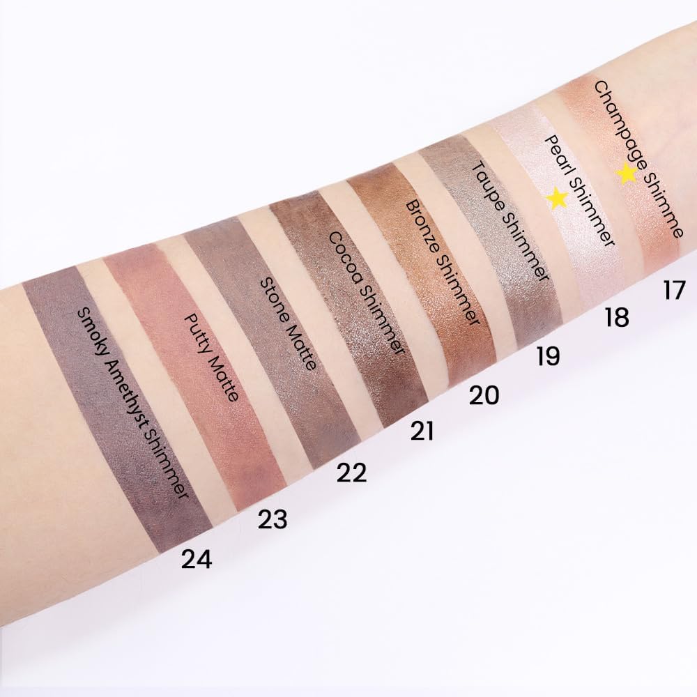 evpct 2Pcs Cream Eyeshadow Sticks Set for Eyes Waterproof, Champagne Shimmer & Pearl Shimmer Matte Eye shadow Stick Pencil Pen Bulk sombras en crema para ojos 17+18