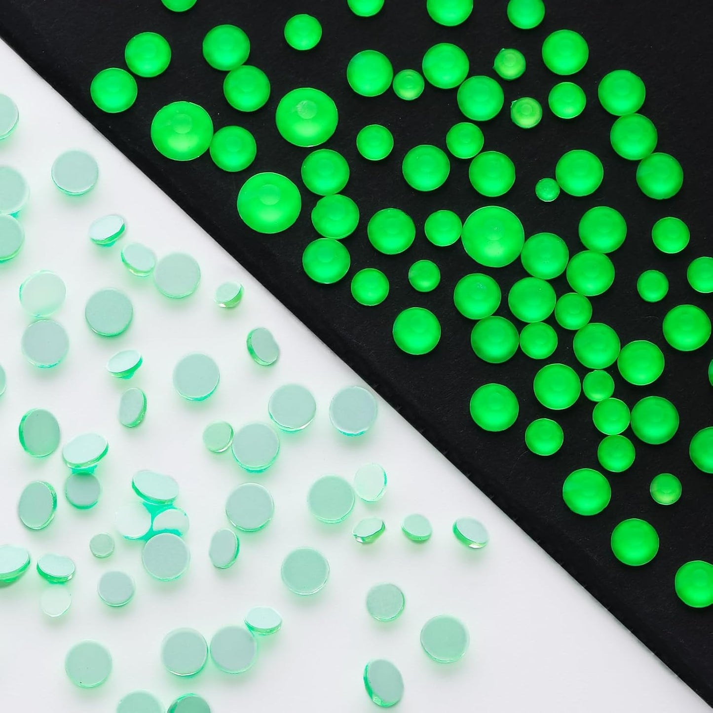 Neon Green Flatback Rhinestones, Glass Rhinestones for Nail Art and Craft, Glue Fix, Loose Crystal Gemstones(Neon Green, SS10, 1440pcs, 2.7-2.8mm)