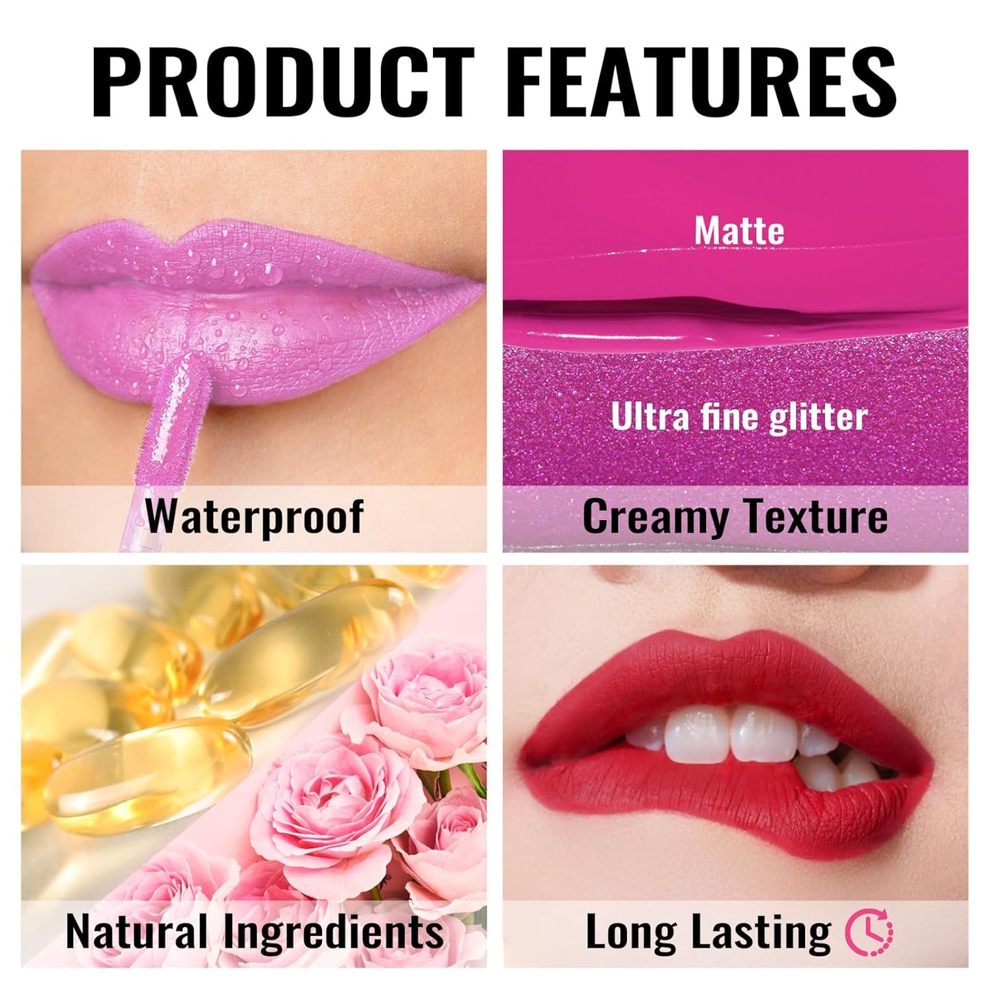 Oulac Matte Liquid Brown Lipstick for Women, Long Lasting Lipstick Waterproof Lip Stain, No Transfer, Creamy High Pigmented Formula with Rose Oil, Vegan & Cruelty-Free,Brown M03